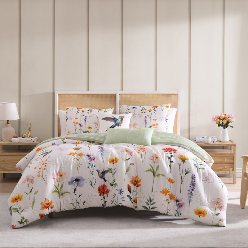 BeBeJan Fresh Cut Flowers Comforter Set Bedding Wayfair